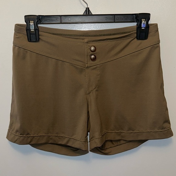Athleta Women's XXS Active Running Jogging Stretch Olive Green Shorts - Picture 1 of 8